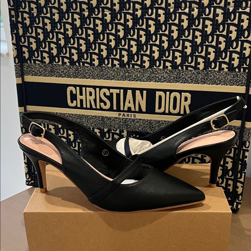 Black Slingback Heels New